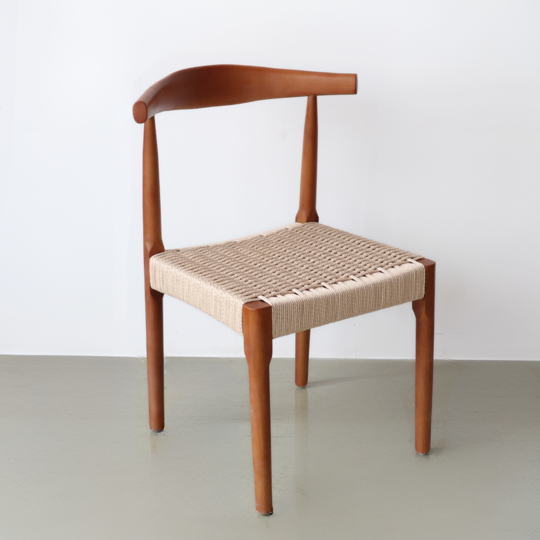 Dining room chair walnut Gouzon Rope woven seat