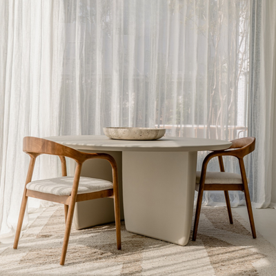 Dining table Pannes D150 H74 - Latte Stoneskin - Bevel edge – B2B