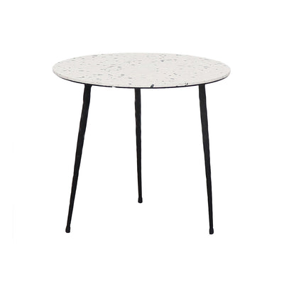 Bijzettafeltje Mauritz Zwart/Wit Terrazzo dia40/H40cm