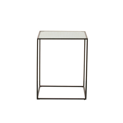 Glazen Salontafel Annaliz 40x40cm Glas/Zwart Metaal