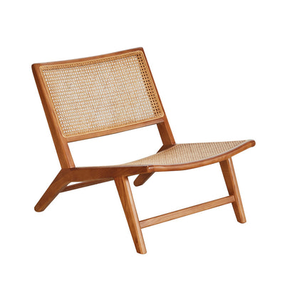 Rieten Fauteuil Flora Naturel Rotan Walnoot