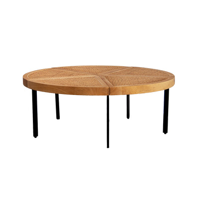 Ronde Salontafel met Riet Savis Eik Naturel Rotan Dia 140cm